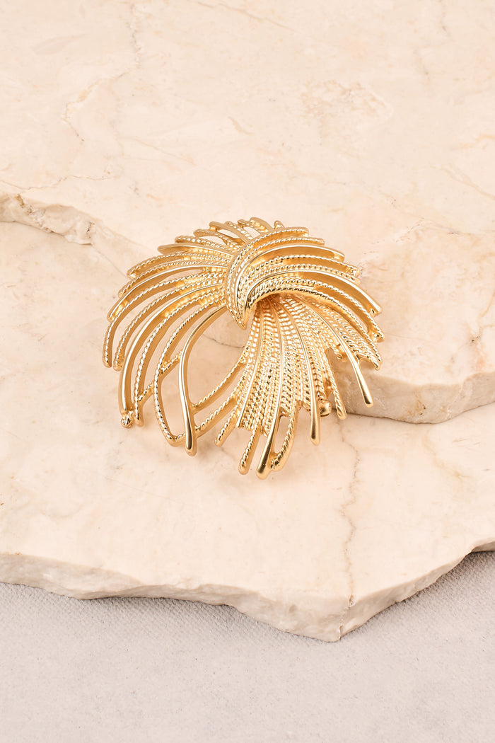 Spiral Statement Brooch - Gold