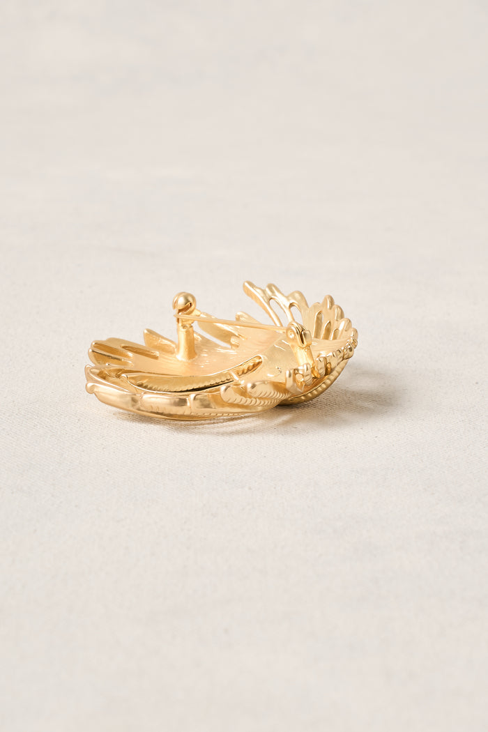 Spiral Statement Brooch - Gold
