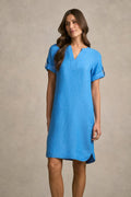 Stitch Detail Linen Dress - Chambray