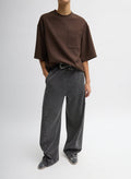 Black Stretch Denim Knit Winslow Pant - full look, front view on model