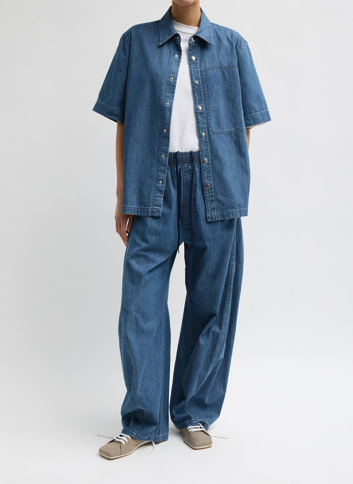 Summer Denim Classic Wash Winslow Pant - full look, front view on model