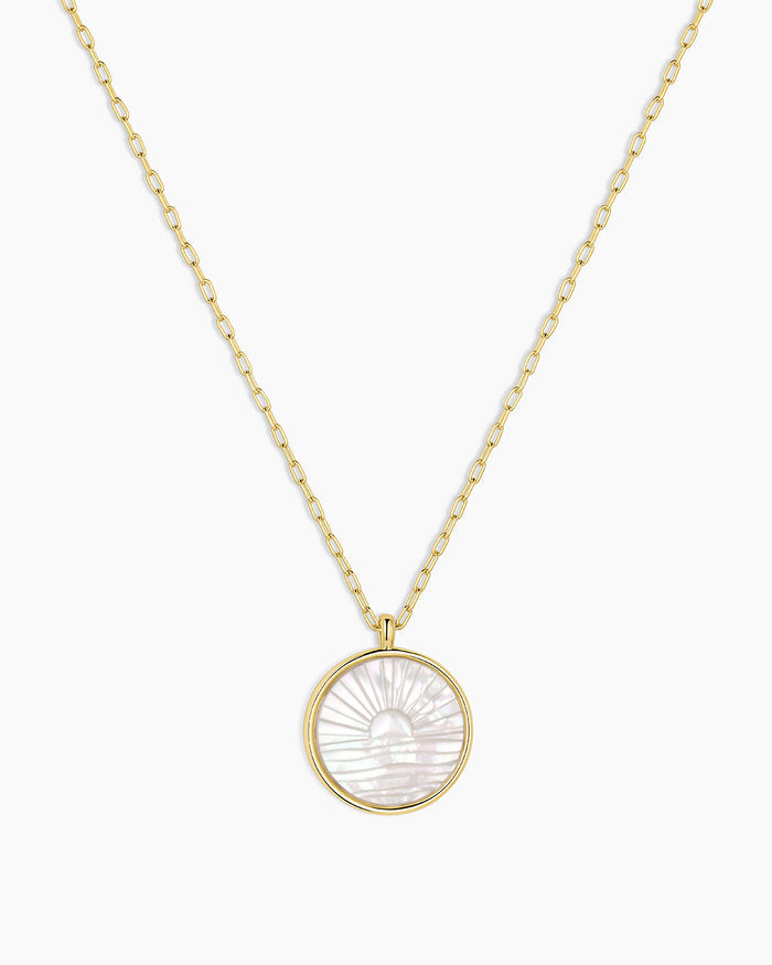 Sunset Etched Necklace || option::18K Gold Plated