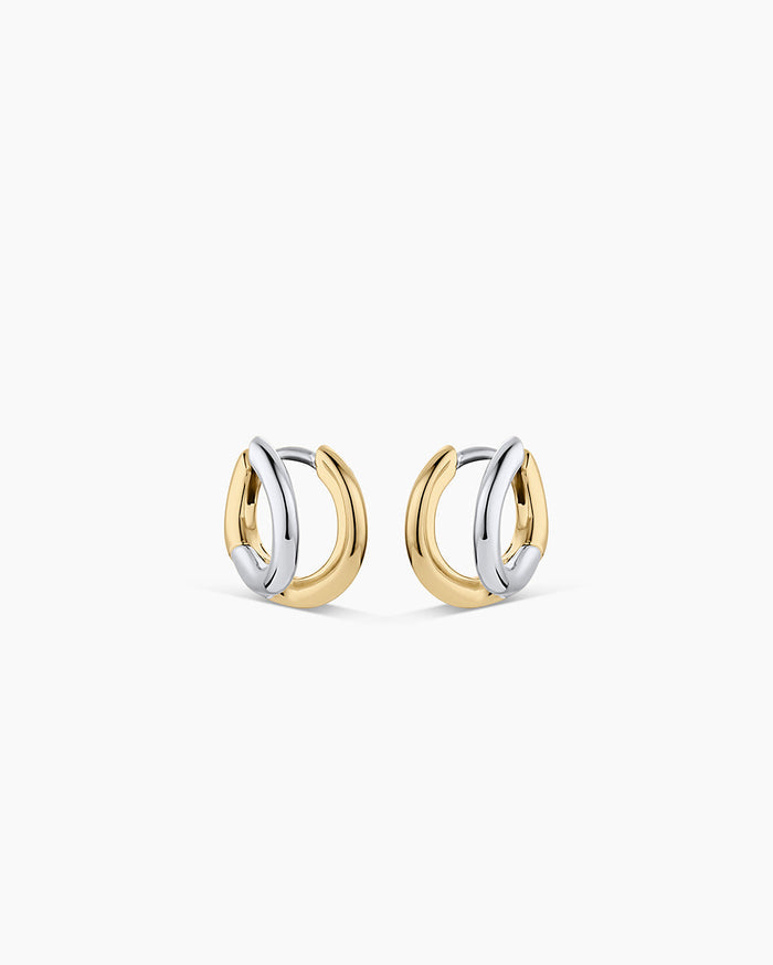 Taner Double Huggies || option::18K Gold & Silver Plated