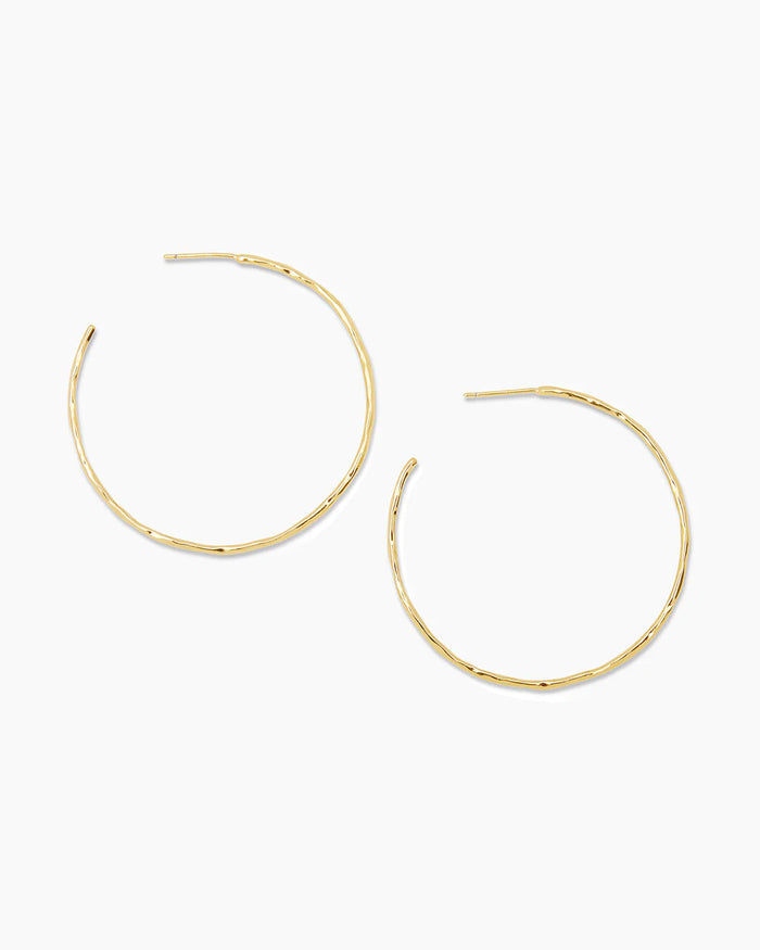 Taner Thin hoops, medium sized hoops || option::18K Gold Plated