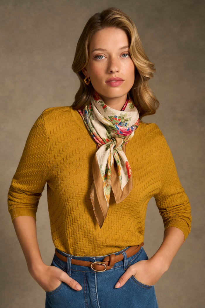 Tapestry Print Silk Scarf - Multicolour