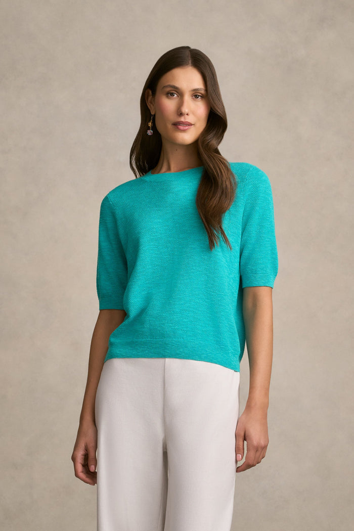 Textured Knit Top - Jewel