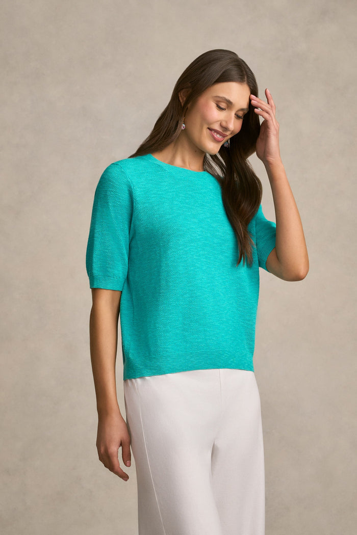 Textured Knit Top - Jewel