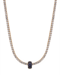 THREE-ROW RIVIÈRE PENDANT IN LAB BLUE SAPPHIRE, 18K GOLD VERMEIL