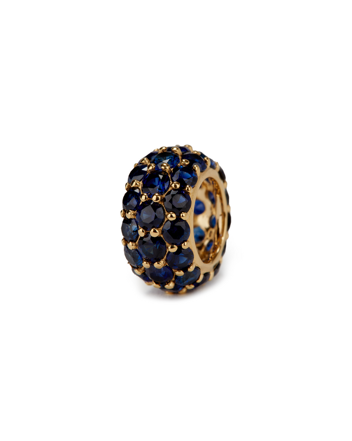 THREE-ROW RIVIÈRE PENDANT IN LAB BLUE SAPPHIRE, 18K GOLD VERMEIL
