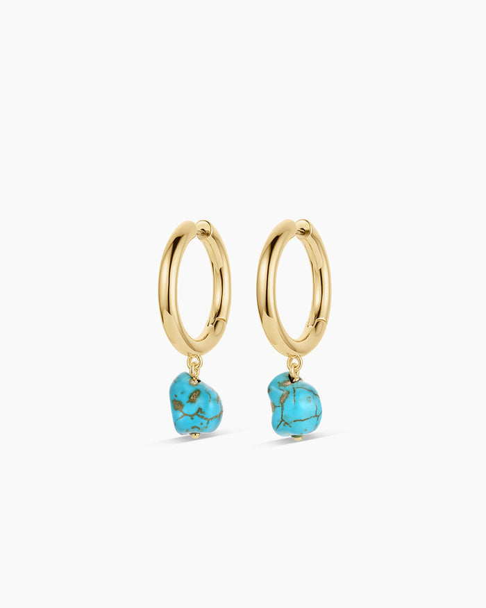 Turquoise Cove Hoops || option::18K Gold Plated