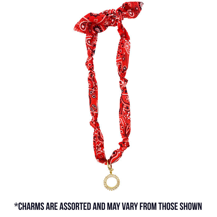 TW-1019 SCARF NECKLACE WITH CHARM