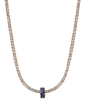 TWO-ROW RIVIÈRE PENDANT IN LAB BLUE SAPPHIRE, 18K GOLD VERMEIL