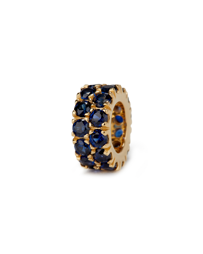 TWO-ROW RIVIÈRE PENDANT IN LAB BLUE SAPPHIRE, 18K GOLD VERMEIL