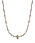 TWO-ROW RIVIÈRE PENDANT IN LAB MOSS GREEN TOURMALINE, 18K GOLD VERMEIL