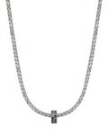 TWO-ROW RIVIÈRE PENDANT IN LAB MOSS GREEN TOURMALINE, STERLING SILVER
