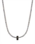 TWO-ROW RIVIÈRE PENDANT IN NANO BLACK ONYX, STERLING SILVER