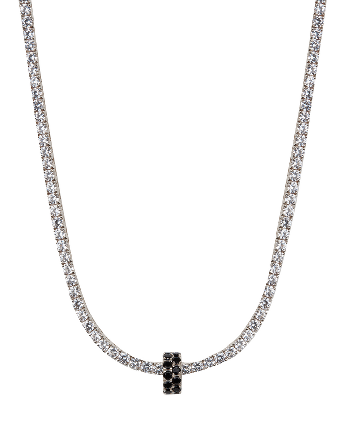 TWO-ROW RIVIÈRE PENDANT IN NANO BLACK ONYX, STERLING SILVER