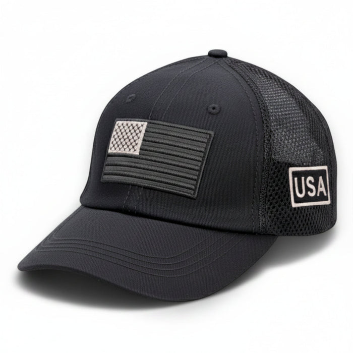 USA Tactical Trucker Cap – Double Mesh Back American Flag Hat
