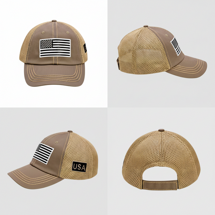 USA Tactical Trucker Cap – Double Mesh Back American Flag Hat