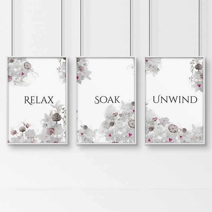 Wall prints for bathroom | Set of 3 wall art