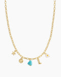 Western Mini Charm Necklace || option::18K Gold Plated