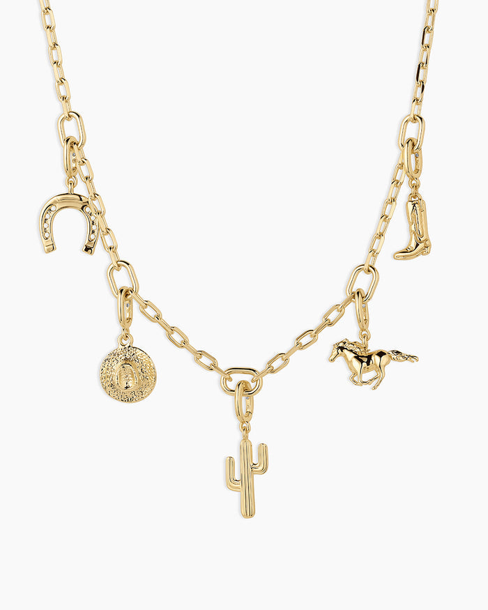 Western Parker Charm Necklace || option::18K Gold Plated
