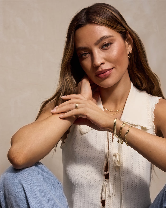 Wilder Alphabet Bracelet Wilder Alphabet Bracelet #B || option::18K Gold Plated, B