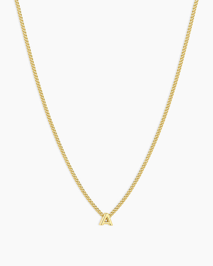 Wilder Mini Alphabet Necklace || option::18K Gold Plated, A