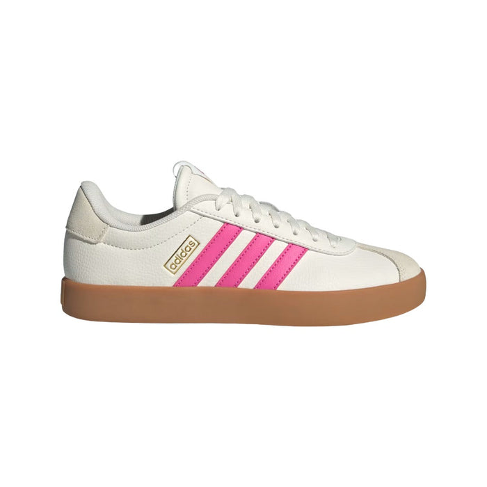 adidas Women's VL Court 3.0 Shoes - Core White / Pulse Magenta / Gold Metallic