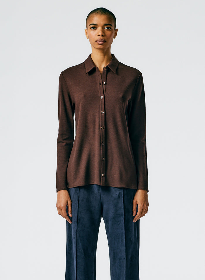 Wool Jersey Slim Shirt