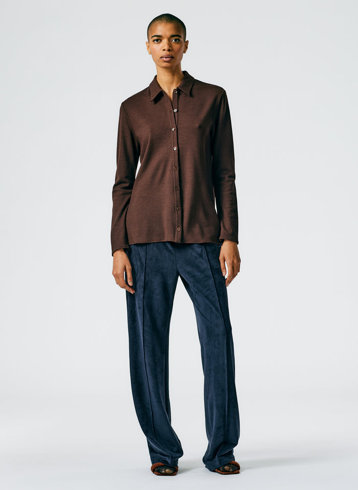 Wool Jersey Slim Shirt