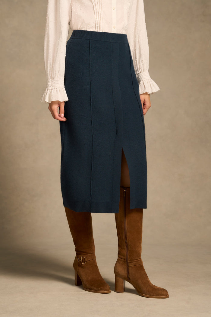 Wool Knit Skirt - Ink