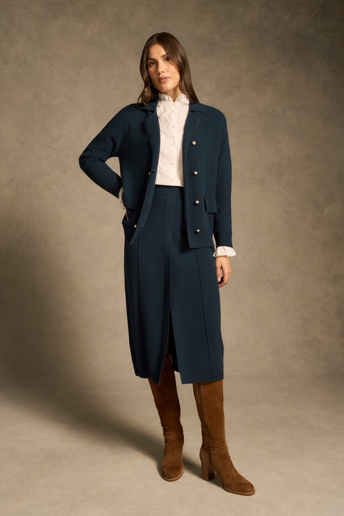 Wool Knit Skirt - Ink