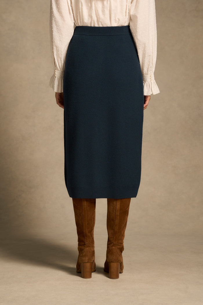 Wool Knit Skirt - Ink