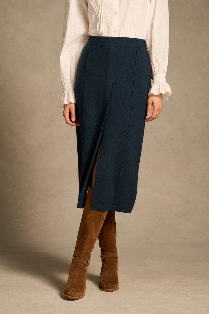 Wool Knit Skirt - Ink