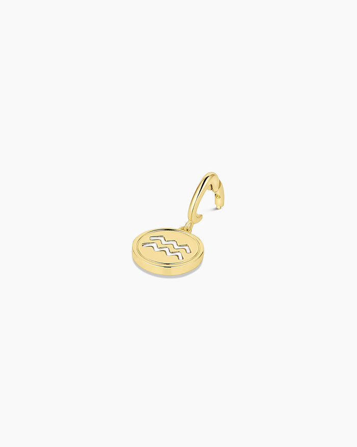 Zodiac Parker Charm || option::18K Gold Plated, Aquarius