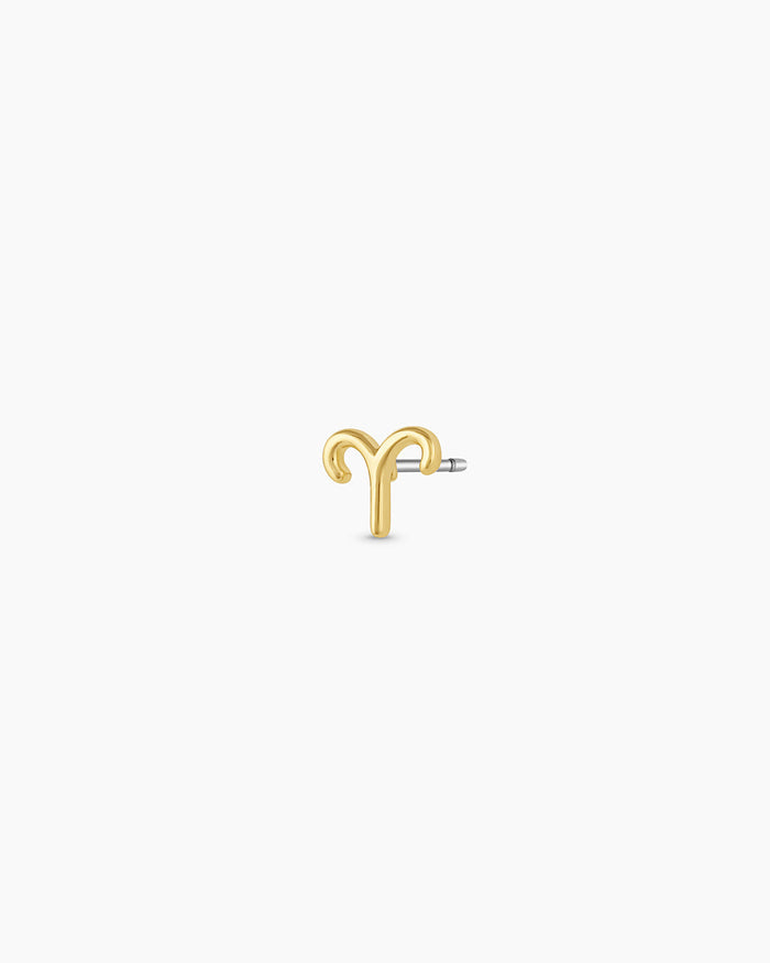 Zodiac Charm Stud - Aries || option::18K Gold Plated, Aries