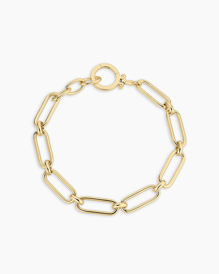 Zoey Statement Link Bracelet || option::18K Gold Plated
