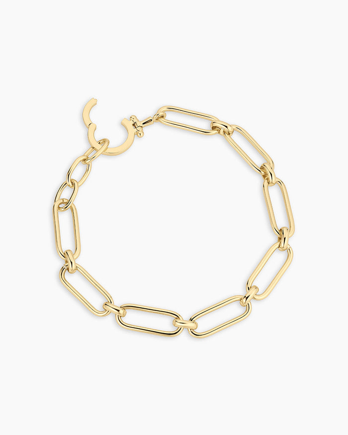 Zoey Statement Link Bracelet || option::18K Gold Plated