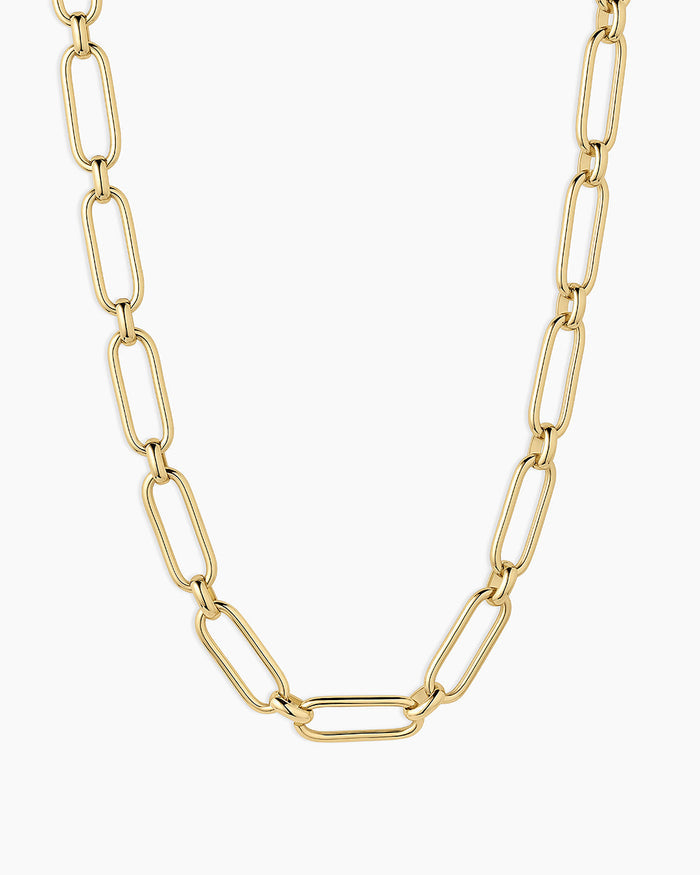 Zoey Statement Link Necklace || option::18K Gold Plated